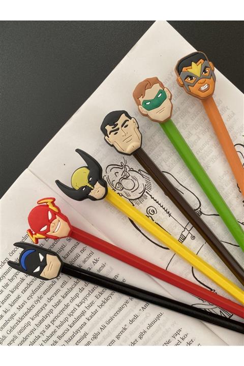 odaburada Avengers Figürlü Sevimli Kalem Süsü 6'lı Set