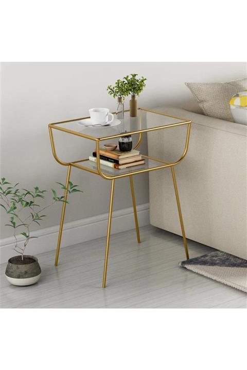 Yulu Gold Metal Geyik Yan Sehpa