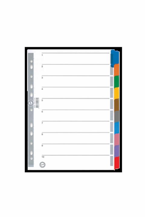 Serve Sv-5521-k Karton Seperatör 1-10 Rakamlı Renkli