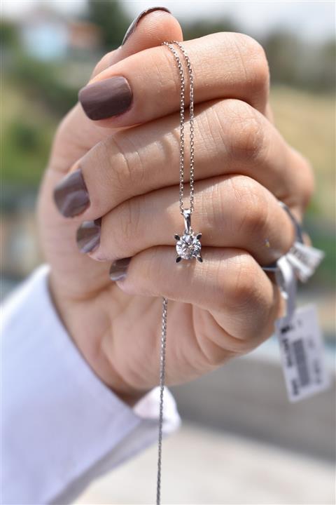 Aydın Gold 14 Ayar Beyaz Altın,tektaş Mini Set