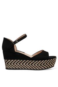 Nine West TRUDELL 1FX Siyah Kadın Dolgu Topuklu Sandalet 101030546