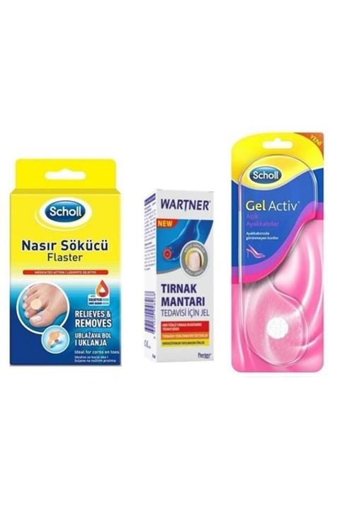 Scholl Nasır Sökücü Flaster 8 Adet+tırnak Mantar Jeli+ayakkabıda Görünmeyen Açık Ayakkabı Için Tabanlık