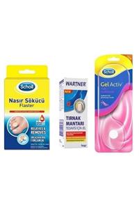 Scholl Nasır Sökücü Flaster 8 Adet+tırnak Mantar Jeli+ayakkabıda Görünmeyen Açık Ayakkabı Için Tabanlık