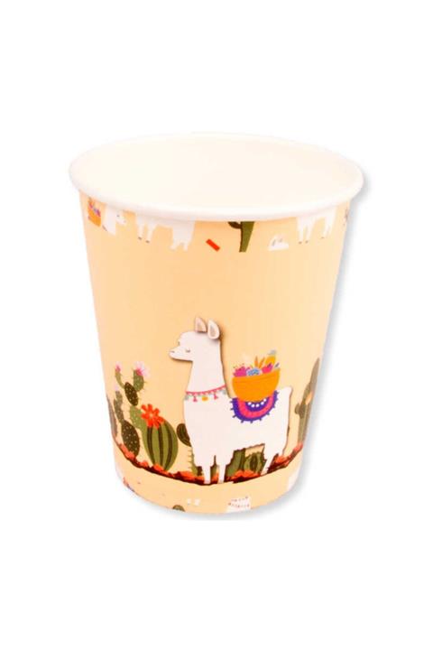 whiteavm Bardak Lama Kaktüslü Karton 8oz Pk:8