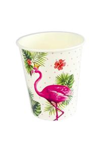 whiteavm Bardak Flamingo Taçlı Karton 8oz Pk:8