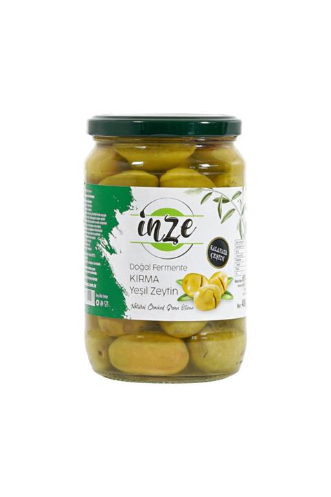 İnze Doğal Fermente Kalamata Kırma Yeşil Zeytin 400 G
