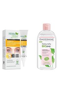 Herbaderm Göz Altı Bakım Kremi 15ml +diadermine Naturally Bio Me Micellar Temizleyici 400ml