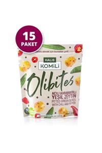 Komili Olibites Acılı Karabiberli Çekirdeksiz Yeşil Zeytin 15x30g