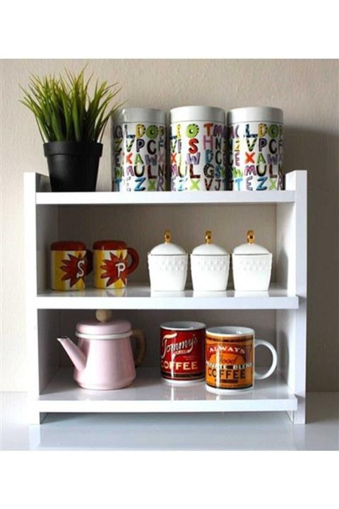 GörSeç Beyaz Dikdörtgen Mutfak Rafı