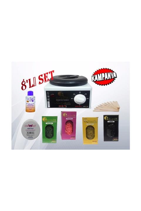 Ege Sir Egesir Ağda Makinası - 4 Adet Granür Ağda -spatula - Ağda Yağı-10mt Ağda Bezi...