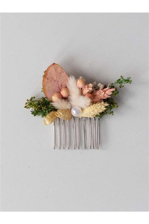 DUYGU DEDE BLOOM Soft Mini Inci Kuru Çiçek Gelin Tarak Toka