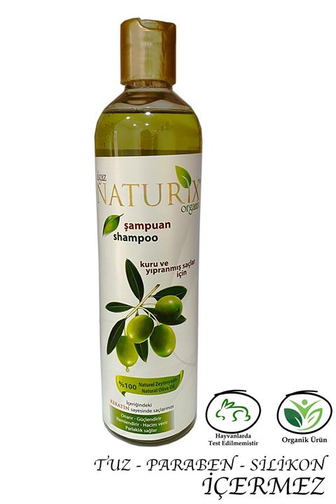 Ilgaz Naturix Organix %100 Doğal Zeytin Yağ Ve Keratin Özlü Şampuan 2 Güçlü Etki Kuru Ve Yıpranmış Saçlara Şampuan 400 Ml