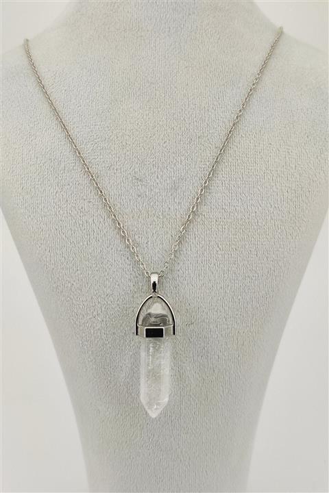 Selvi Konsept Doğal Kristal Kuvars Taşı Kolye
