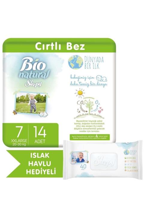 Sleepy Bio Naturel Bebek Bezi Jumbo 7 Beden 20-30 Kg 14 Adet