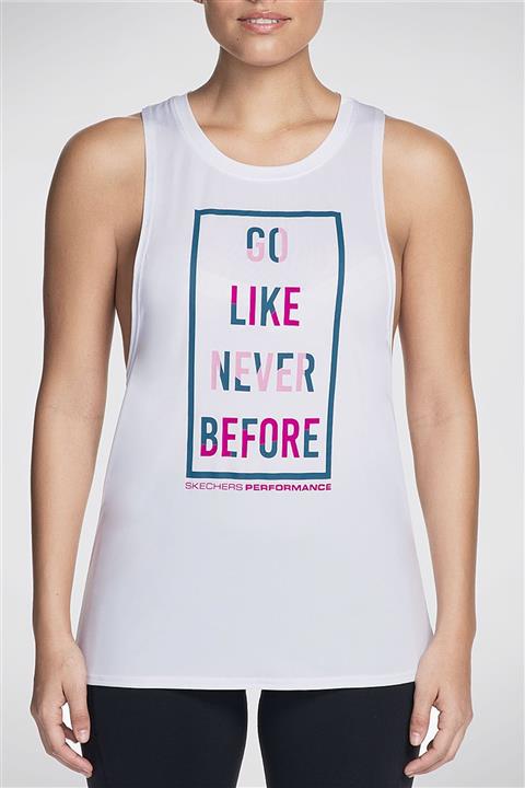 SKECHERS GO LIKE MUSCLE TEE Kadın Beyaz Atlet WTT5 WHT