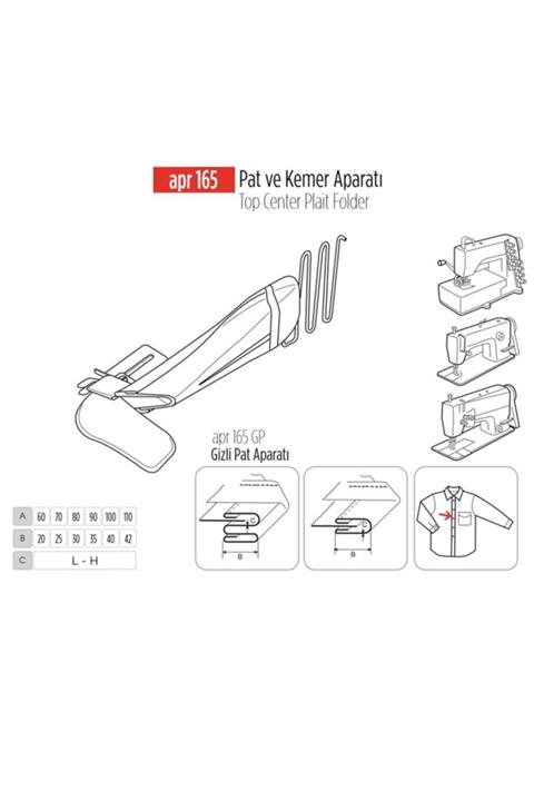 DIGERUI Çiftiğne Pat Ve Kemer Aparat 80x30mm / Apr 165-c