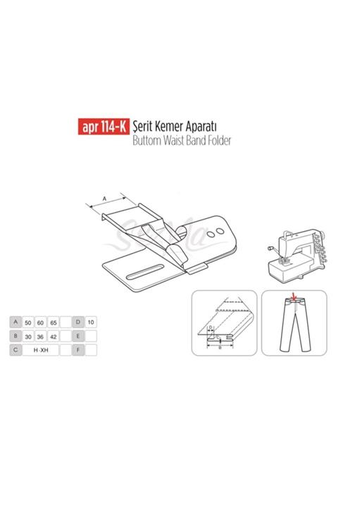 DIGERUI Şerit Kemer Kavisli Aparat 75mm-45mm / Apr 114-k