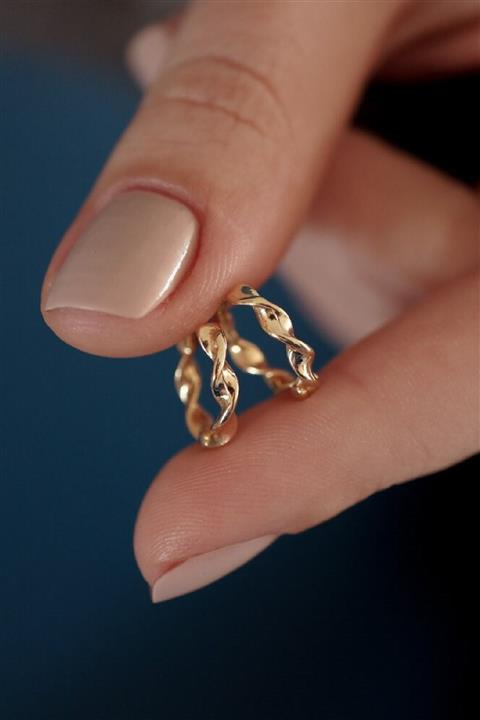 ALTINTAŞ KUYUMCULUK Mini Burgu Altın Halka Küpe