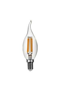 Pro Led Market Kıvrık Mum 8 Watt Edison Tip Rustik Led Ampul Günışığı Işık Şeffaf Camlı