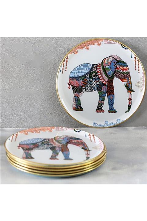 Glore Elephant Beyaz Servis Tabağı 26 Cm 6'lı