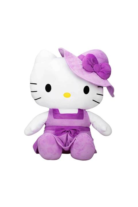 Hello Kitty Şapkalı Peluş 70 cm. - Mor
