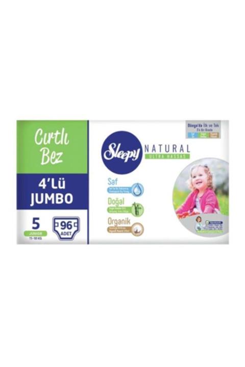 Sleepy Bebek Bezi 5 Beden 4'lü Jumbo 96 Adet