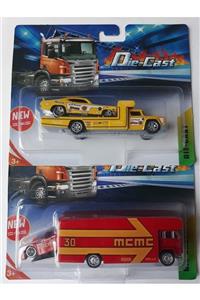 Diecast Models Çekici Diecast Metal Araba 4lü Taşıyıcı Kurtarıcı 2 Ürün Birden Yollanır