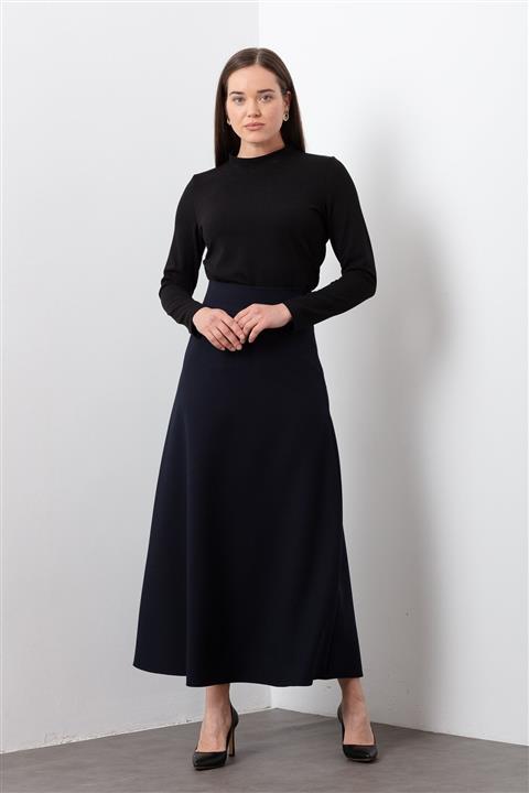 Nihan Kemerli Etek Lacivert Kadın