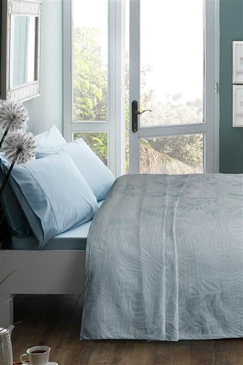 Taç Tek Kişilik Jakarlı Pike Takımı Jeneva Su Yeşili