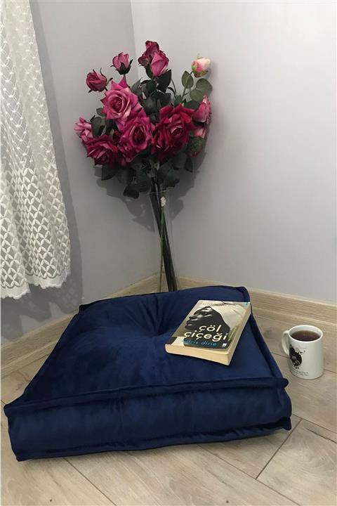 Lavinia Puf Lacivert Petek Önü Yer Minder Yer Pufu