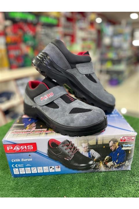 Pars Işçi Ayakkabısı Çelik Burunlu Süet Deri Cırtlı Model 39-45 Numara