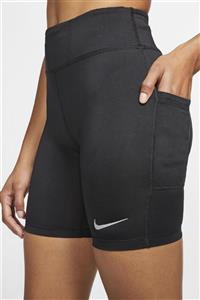 Nike Kadın Siyah Fast Women's 7running Yüksek Belli Shorts Biker Tayt