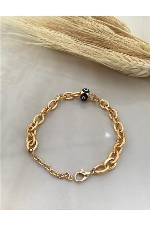 pudrapembe Nazar Boncuklu Zincir Bileklik