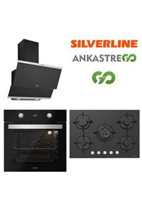 Silverline Siyah Cam Ankastre Set Bo6504b01 - Cs5364b01 - 3420