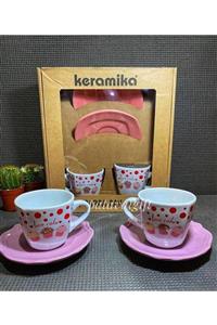 Patavat 2li Cupcake Çay Fincanı Pembe