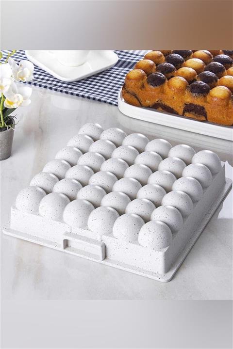 ACAR Xdd-11738 Atom Döküm Granit Kek Kalıbı Beyaz