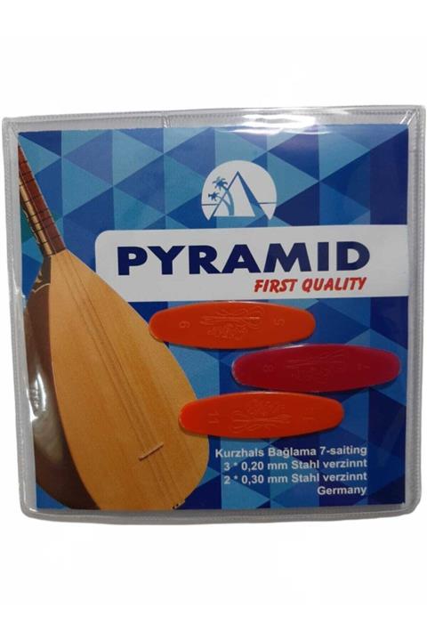Pyramid First Qualıty Alman Uzun Sap Profosyonel Düzey Bağlama Saz Takım Tel 0.20 + 3 Adet Mızrap