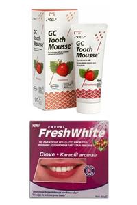 Gc Tooth Mousse Çilekli Ve Fresh White Diş Parlatıcı Bakım Tozu Karanfil Aromalı