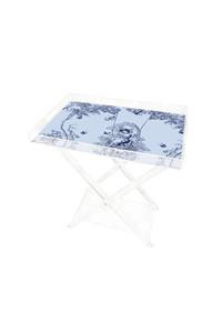 VİTELLİ Timeless Collection Mavi Pleksi Sehpa