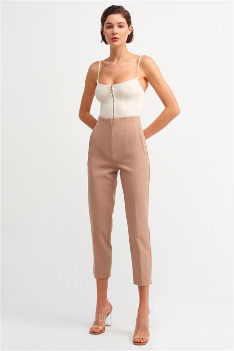 Dilvin Kadın Beyaz Fermuarlı Body 01141