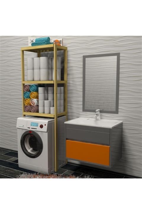 Fokai Wood QUALITY TRIO LIGHT - 3 KATLI ÇAMAŞIR MAKİNESİ ÜZERİ %100 AHŞAP RAF