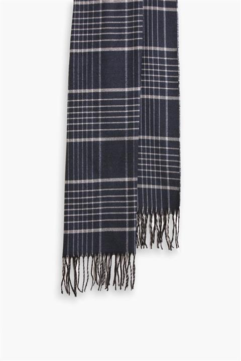 hateko Erkek Lacivert & Gri Çizgili Kareli Fular