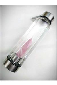 HÜMA ŞİFALI TAŞLAR Pink Kuvars Doğal Taş Su Matarası 550 ml