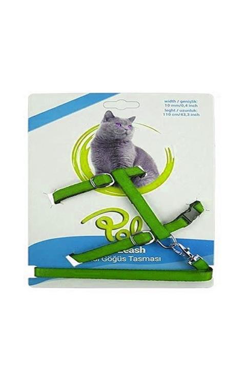 Polo Kedi Göğüs Tasma Seti 1 Adet (açık Yeşil)