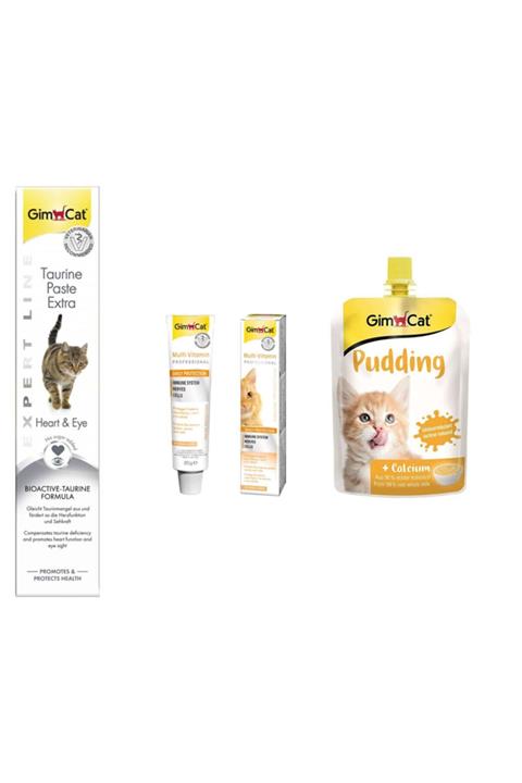 Gimcat Taurine Paste Kalp Ve Göz Sağlığı Destekleyici 50gr +Kedi Macunu 20gr +Kedi Pudingi 150 Gr