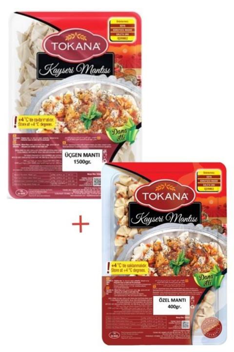 Tokana Fırınlı Üçgen Mantı 1500gr. + Fırınlı Özel Mantı 400gr.
