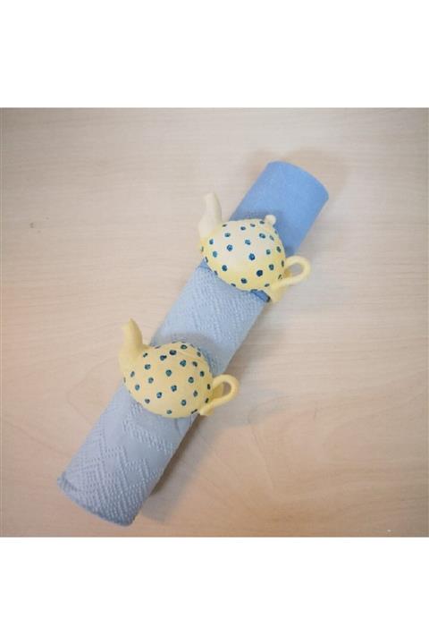 İHR Ithal Şık Tasarımlı 2'li Peçete Halkaları, Pot Cream