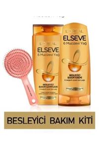 ELSEVE Loreal Paris 6 Mucizevi Yağ Besleyici Bakım Kiti Şampuan & Saç Kremi & Tarak