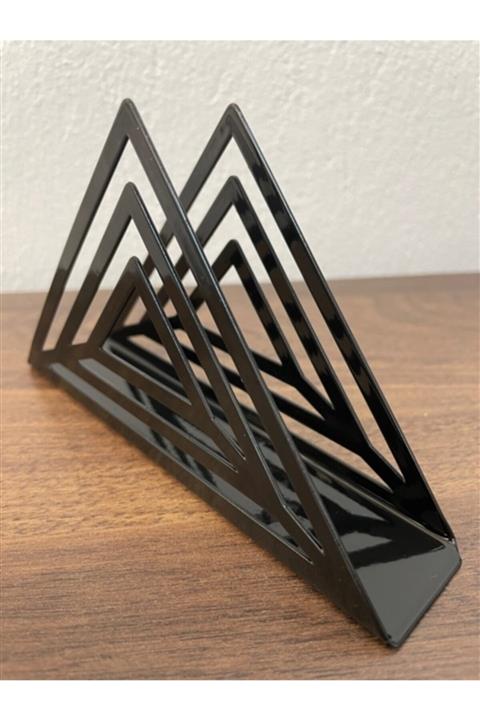 Steelizm Siyah Üçgen Metal Peçetelik