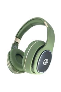 YK Design Rgb Led Işıklı Bluetooth Stereo Kablosuz Kulaklık Yeşil + Sd Kart